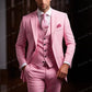 New Beige Business Suit Men Tuxedos Groom Groomsman Prom Wedding Party Formal 3 Piece Set Jacket Vest Pants