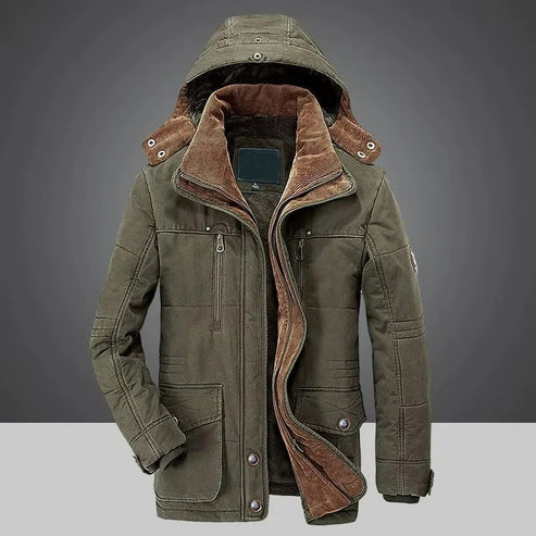 Windproof Fleece Jacket Men Warm Thick Windbreaker Military Coats Winter Hooded Parkas Outerwear Overcoat High Quality Clothing