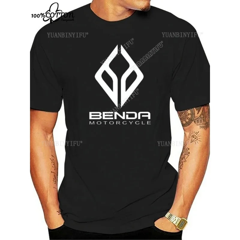 Harajuku Benda Motorcycle printed T-shirt 100%Cotton top Unisex shirt short sleeve O-neck Loose Street Fashion