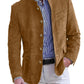 Autumn Winter Men's Casual Blazer Fashion Single-Breasted Snowflake Fleece Jacket Solid Color Daily Work Business Party Coats