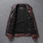 Retro Distressed Lapel First Layer Cowhide Leather Motorcycle Jacket Men's Slim Short Classic Men's Leather Jacket
