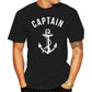 Fashion casual T shirt  Funny Men Captain Anchor Navy Nautical Sea Ocean Sailor Ship Marine Beach 100% Cotton