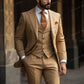 New Beige Business Suit Men Tuxedos Groom Groomsman Prom Wedding Party Formal 3 Piece Set Jacket Vest Pants