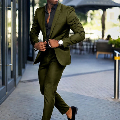 Fashion Black Slim Fit Men Suits Wedding Tuxedos Business Party Prom Best Blazer Sets Masculino 2 Piece Costume Homme Coat Pants