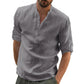 New Men's Casual Blouse Cotton Linen Shirt Loose Tops Long Sleeve Tee Shirt Spring Autumn Casual Handsome Men Shirts