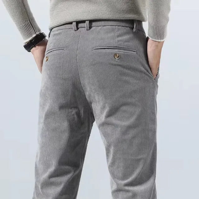 Autumn and Winter Men's Corduroy Trousers New Men's Clothing Stretch Slim Fit Casual Pants Fashion Mens Business Work Pants
