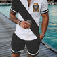 Summer Men's Luxury Polo Shirt Shorts Suit Fashion Trend Tracksuit 2 Pieces Vintage Tiger Print Outfit Set Male Casual Clothing