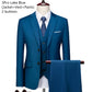 Men's 3 Piece Suit Set Solid Color for Wedding Formal Business Dress Blazer Vest Pants Classic Tuxedo Party Groomsmen