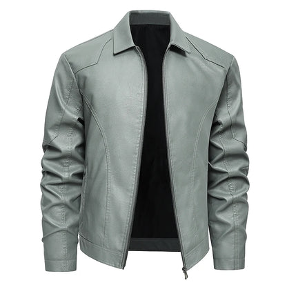 Spring Autumn Turn Down Collar Jackets Leather Coats Men Solid Moto Biker Outwear Slim Fit Casual Leather Jacket Plus Size M-8XL