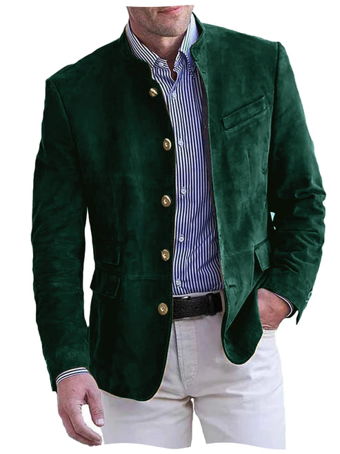 Autumn Winter Men's Casual Blazer Fashion Single-Breasted Snowflake Fleece Jacket Solid Color Daily Work Business Party Coats