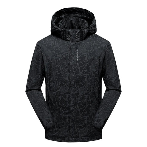2025 Men's Casual Waterproof Windbreaker Jacket Full Zip Up Hooded Shell Outdoor Hiking Coat For Autumn Plus Size