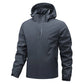 2025 Men's Casual Waterproof Windbreaker Jacket Full Zip Up Hooded Shell Outdoor Hiking Coat For Autumn Plus Size