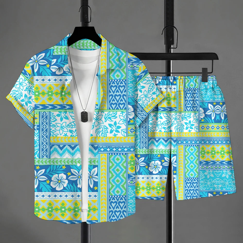 Hawaiian Shirt Style Men's Short-sleeved Shirt Summer Short-sleeved Shirt Beach Short Suit Street Casual Y2k Mens Shorts Leisure