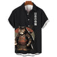 Fashion Cool Samurai Cat Graphic Shirt Japanese Style y2k Men's Streetwear Summer Casual Short Sleeve Buttons Hawaiian Shirts
