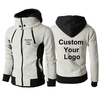 New Fashion Men's  Winter Custom Your Logo  Jacket Hoodies Long Sleeve Outdoor Sportswear Male Hoodie Jacket