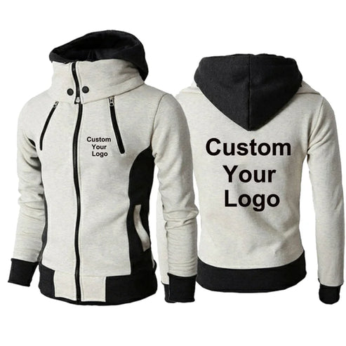 New Fashion Men's  Winter Custom Your Logo  Jacket Hoodies Long Sleeve Outdoor Sportswear Male Hoodie Jacket