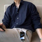 2025 Spring Fall Casual Shirts Mens Long Sleeve Buttoned Leisure Cardigan Tops For Men Trendy Solid Color Turn-down Collar Shirt