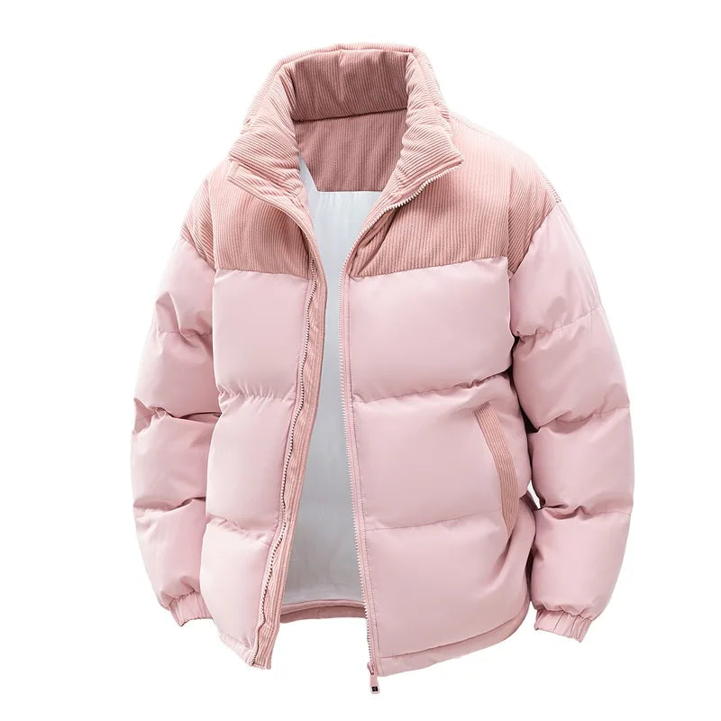 Men's Winter Thickened Cotton-Padded Jacket with Fleece Warm Cold-Proof 2025 Trendy Cotton-Padded Coat for Men