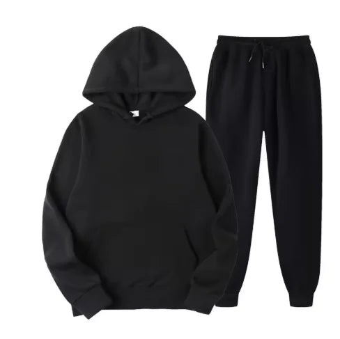2026 men's autumn and winter casual two-piece hooded sweatshirt and pocket pants regular fit outdoor sports set