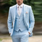 New Beige Business Suit Men Tuxedos Groom Groomsman Prom Wedding Party Formal 3 Piece Set Jacket Vest Pants