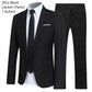 Men's 3 Piece Suit Set Solid Color for Wedding Formal Business Dress Blazer Vest Pants Classic Tuxedo Party Groomsmen