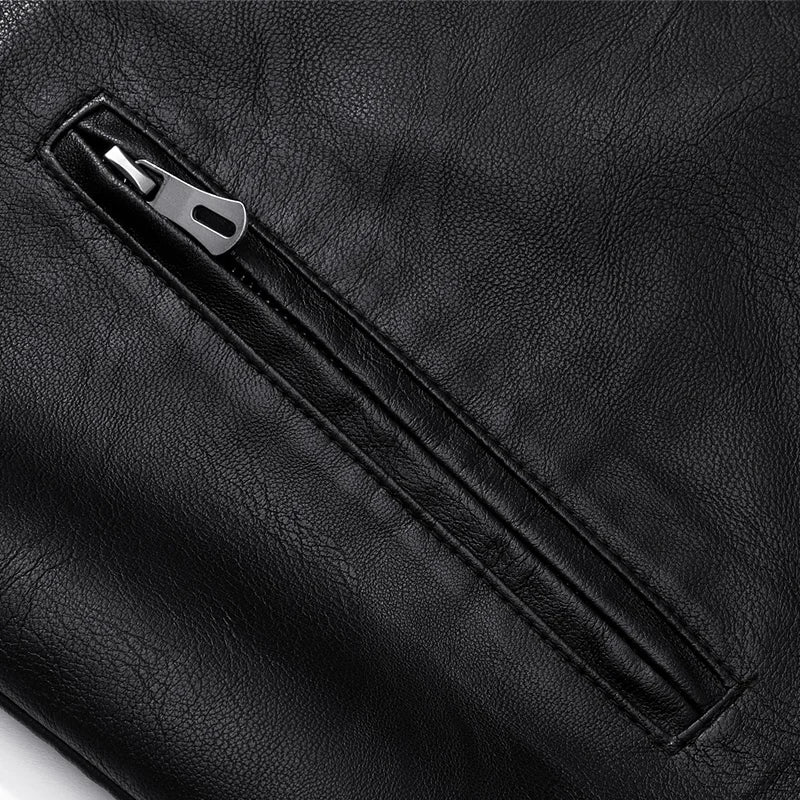 Spring Autumn Turn Down Collar Jackets Leather Coats Men Solid Moto Biker Outwear Slim Fit Casual Leather Jacket Plus Size M-8XL
