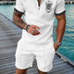 Summer Men's Luxury Polo Shirt Shorts Suit Fashion Trend Tracksuit 2 Pieces Vintage Tiger Print Outfit Set Male Casual Clothing