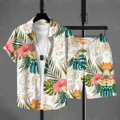 Hawaiian Shirt Style Men's Short-sleeved Shirt Summer Short-sleeved Shirt Beach Short Suit Street Casual Y2k Mens Shorts Leisure
