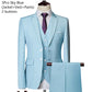 Men's 3 Piece Suit Set Solid Color for Wedding Formal Business Dress Blazer Vest Pants Classic Tuxedo Party Groomsmen