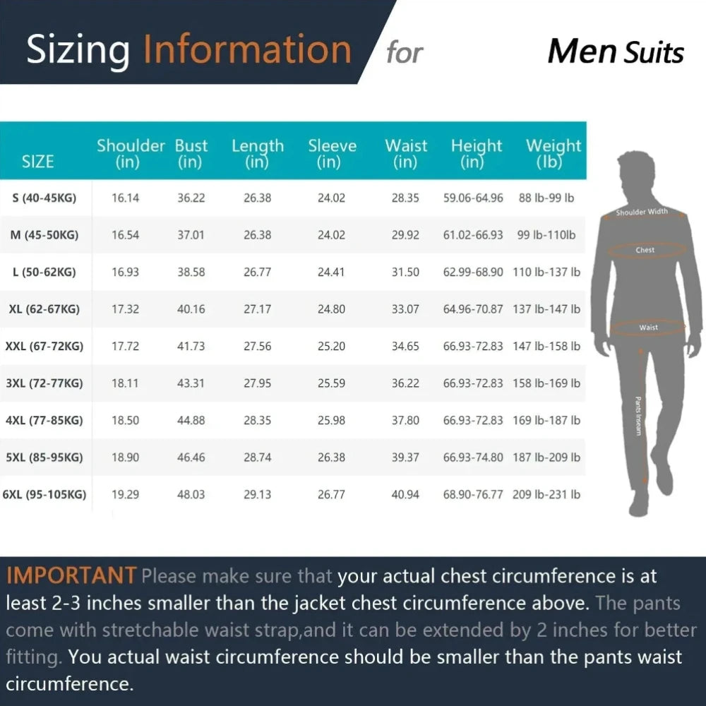 Men's 3 Piece Suit Set Solid Color for Wedding Formal Business Dress Blazer Vest Pants Classic Tuxedo Party Groomsmen