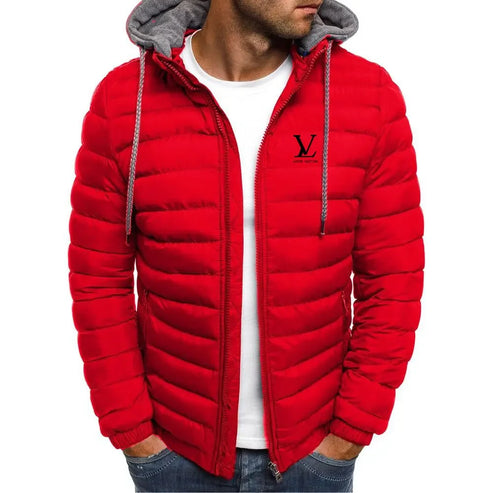 Men's new autumn and winter lightweight cotton-padded jacket, fashionable hooded jacket, outdoor sports hiking men's short coat
