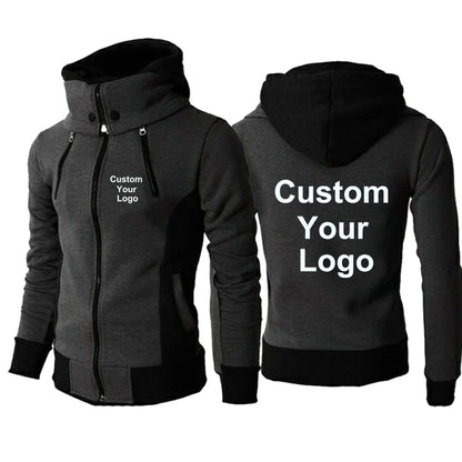 New Fashion Men's  Winter Custom Your Logo  Jacket Hoodies Long Sleeve Outdoor Sportswear Male Hoodie Jacket