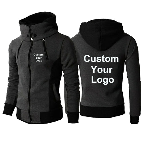 New Fashion Men's  Winter Custom Your Logo  Jacket Hoodies Long Sleeve Outdoor Sportswear Male Hoodie Jacket