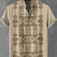 Chemise confortable à manches courtes en lin pour homme, motif géométrique tendance, décontractée, impression 3D HD, livraison r