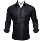 Designer Silk Shirts for Men Blue Gold Green Red White Black Paisley Embroidered Slim Fit Male Blouses Casual Long Sleeve