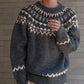 Spring Men's Fair Isle Jacquard Sweater Vintage Loose Printed Crewneck Knit Pullovers Korean Fashion Y2K Streetwear Jumpers