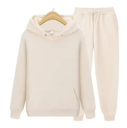 2026 men's autumn and winter casual two-piece hooded sweatshirt and pocket pants regular fit outdoor sports set
