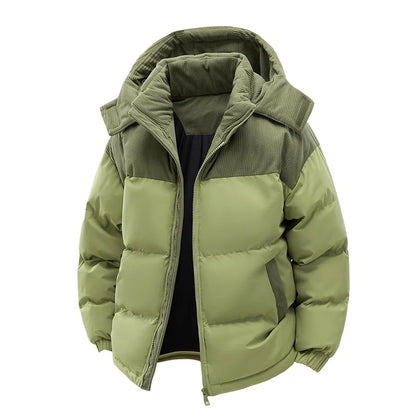 Men's Winter Thickened Cotton-Padded Jacket with Fleece Warm Cold-Proof 2025 Trendy Cotton-Padded Coat for Men