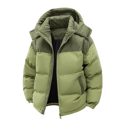 Men's Winter Thickened Cotton-Padded Jacket with Fleece Warm Cold-Proof 2025 Trendy Cotton-Padded Coat for Men